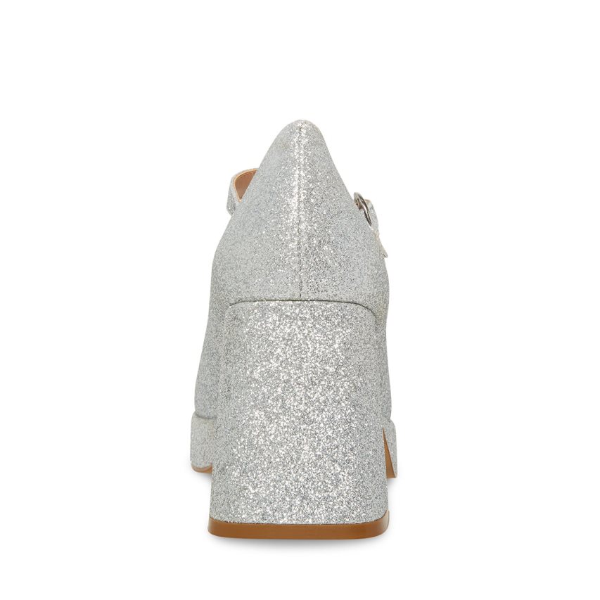 Tacones Steve Madden Mingle Glitter Mujer Plateadas | ES YZ0ES1